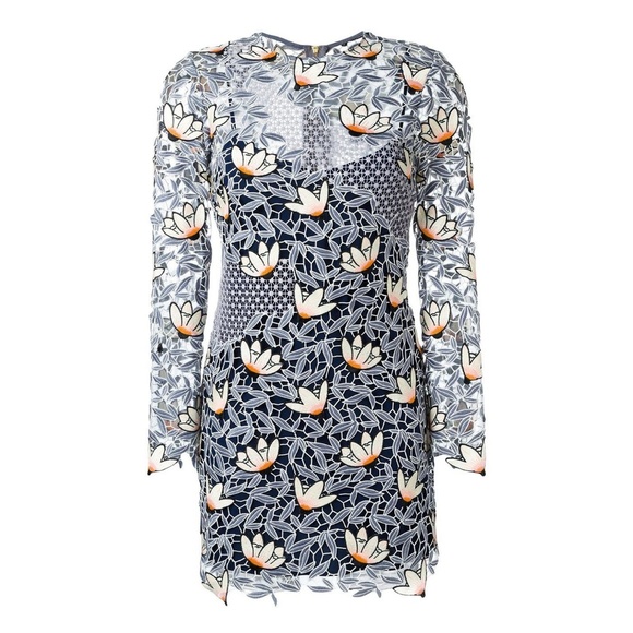 SELF-PORTRAIT Patchwork Guipure Floral Lace Mini